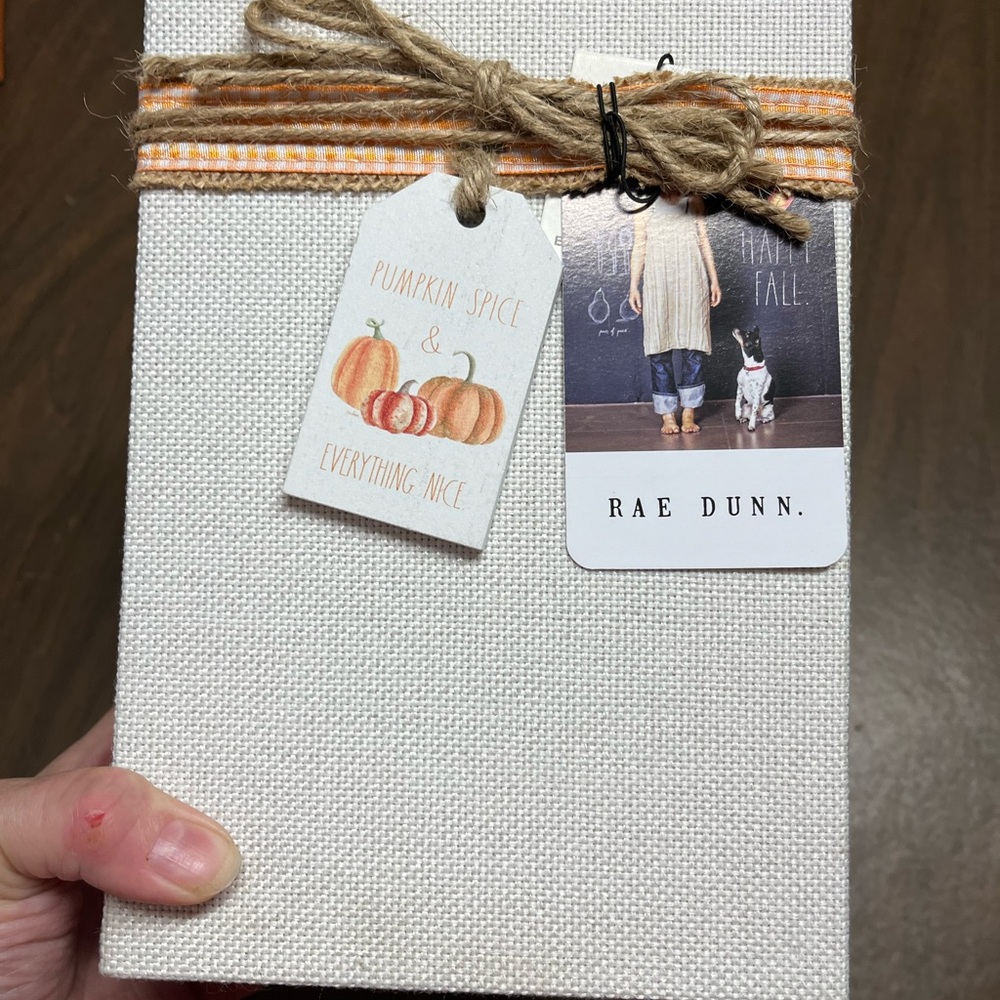 Rae Dunn Fall/Pumpkin decoration. Book stack.